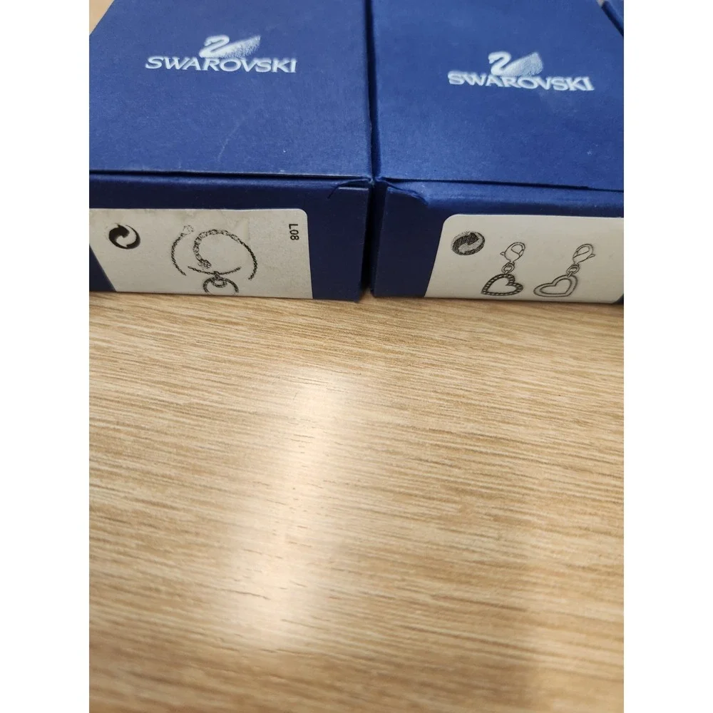 Swarovski Lot 8 EMPTY Jewelry Charms Boxes Mixed Lot With Inner Boxes Swan Logo